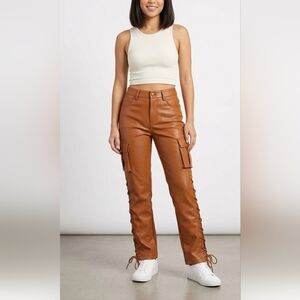 NWT VALABASAS PLAY Lace-Up Faux Leather Cargo 🔥